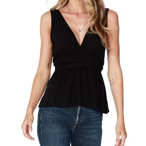 Revolve Peplum Tank Top V-neck Black  Women's Small Bobi Sleevless Whimsigoth‎